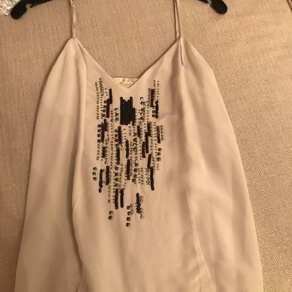 Gold Hawk Beaded Silk Tank Top - Picture 8 of 10